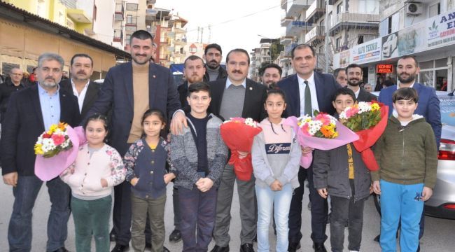 Miting havasında karşılama yapıldı