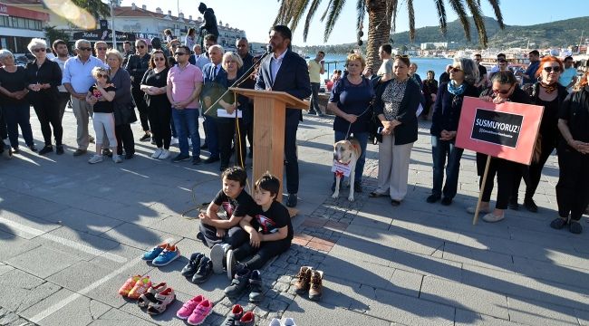 Çocuk İstismarı Foça’da Protesto Edildi