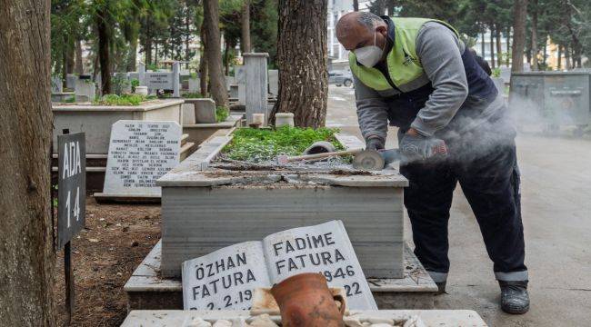 Büyükçiğli Mezarlığı’ndaki Hasar Gideriliyor