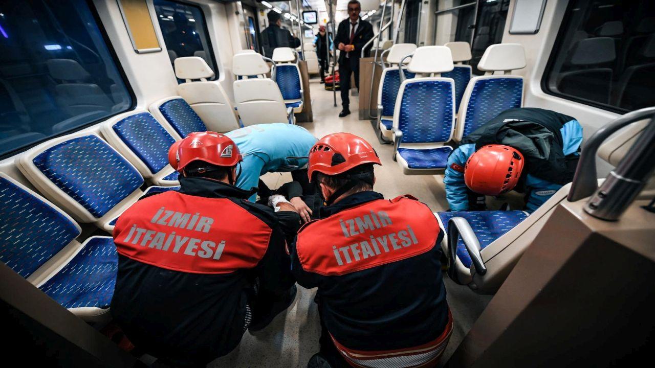 Menemen İZBAN İstasyonu’nda deprem ve kaza tatbikatı