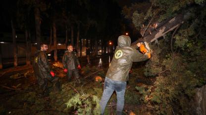 Buca Belediyesi ekiplerinin fırtına ve yağış mesaisi
