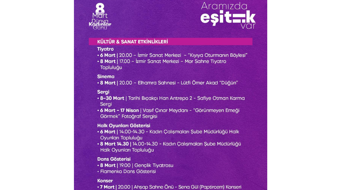 İzmir'de 8 Mart: Aramızda eşitlik var